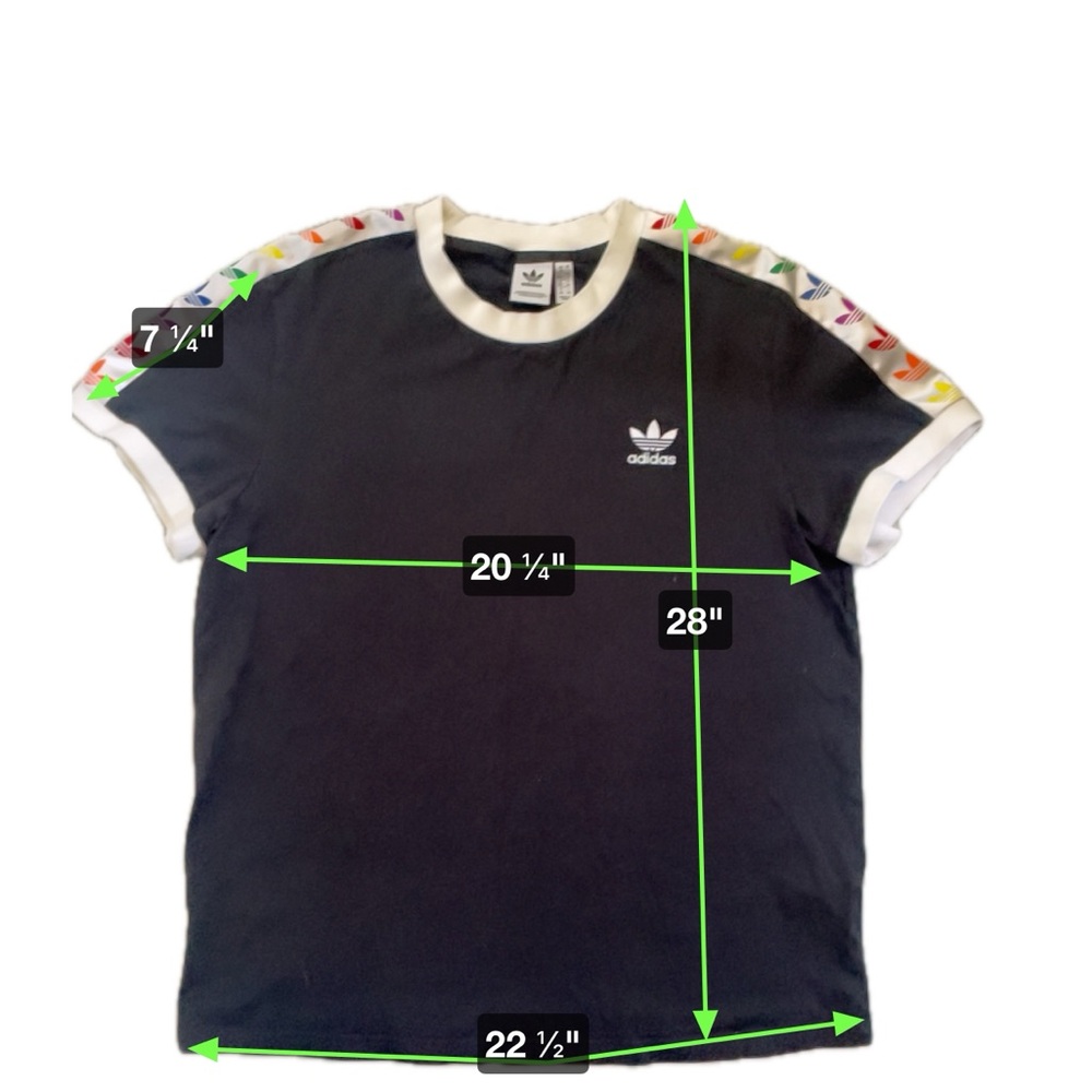 Adidas Shirt Colorful Trefoil Lined Shoulders